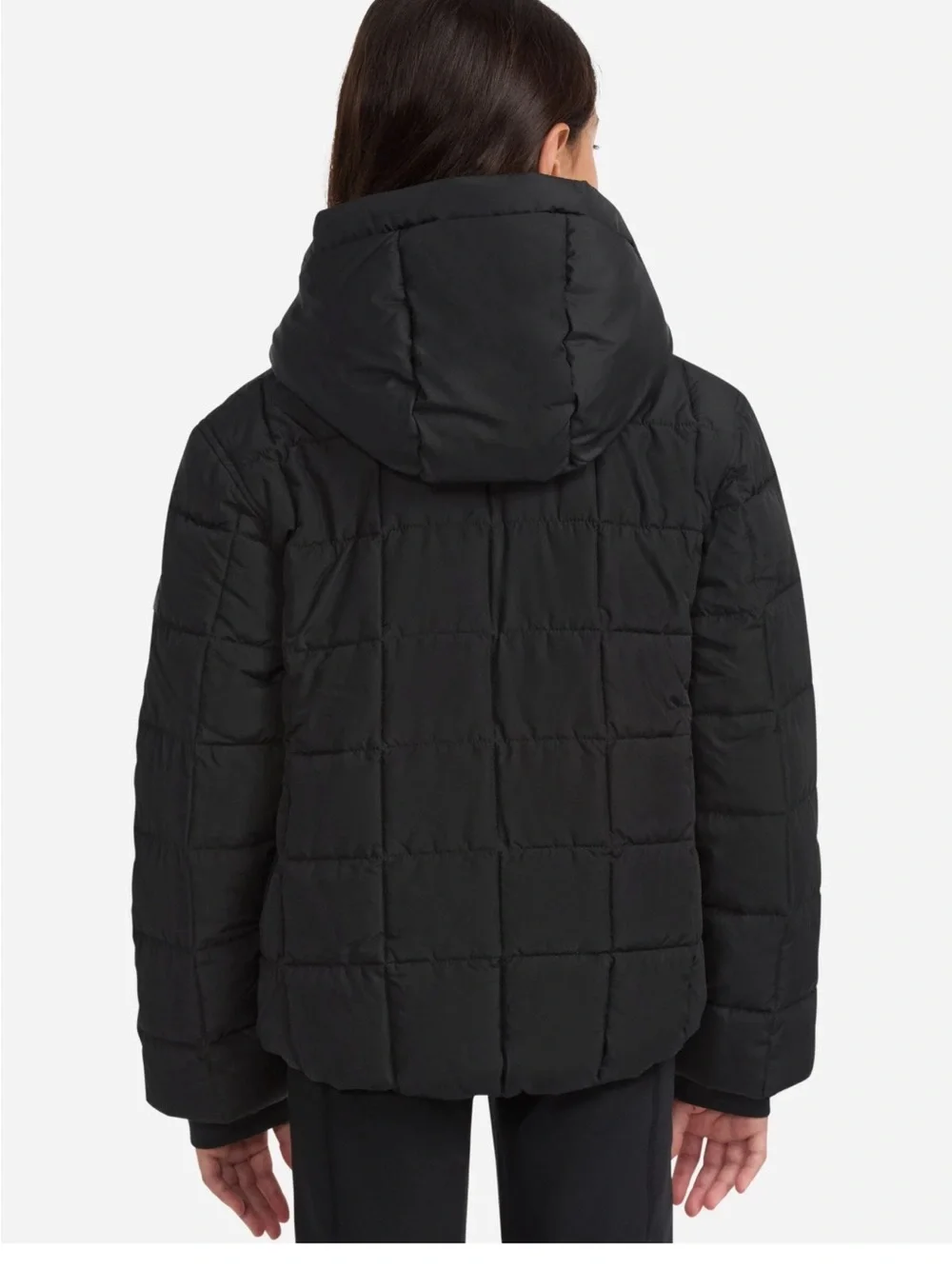 Abercrombie Kids Black Hooded Midweight Puffer Jacket Size 11/12 Like New